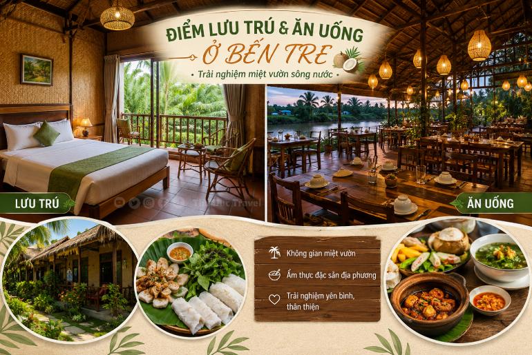 Những Địa Điểm Ăn Uống Và Lưu Trú Dành Cho Du Khách Khi Đến Bến Tre